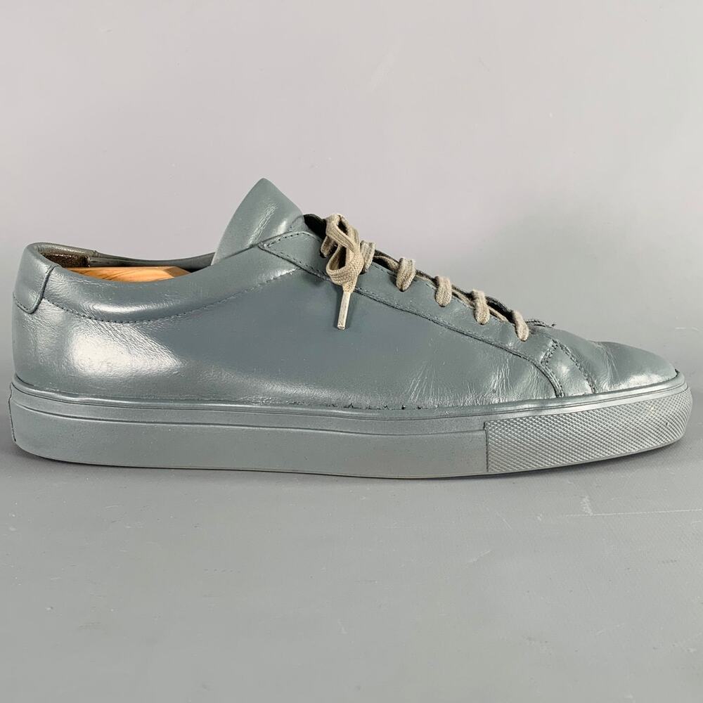 COMMON PROJECTS Size 10 Grey Leather Low Top Sneakers - Picture 2 of 10